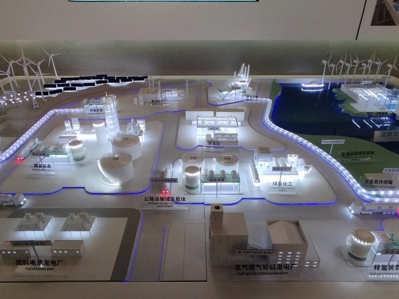 Scale model of an energy generation and distribution plant