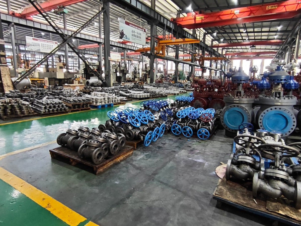 Industrial valves and pipe fittings in a distribution warehouse
